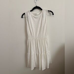 Sleeveless White Mini Graduation Dress